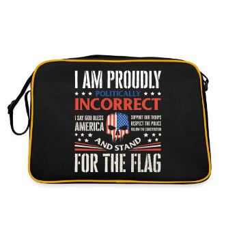 I'm politically incorrect, proud American - Retro Bag - black/gold - Back