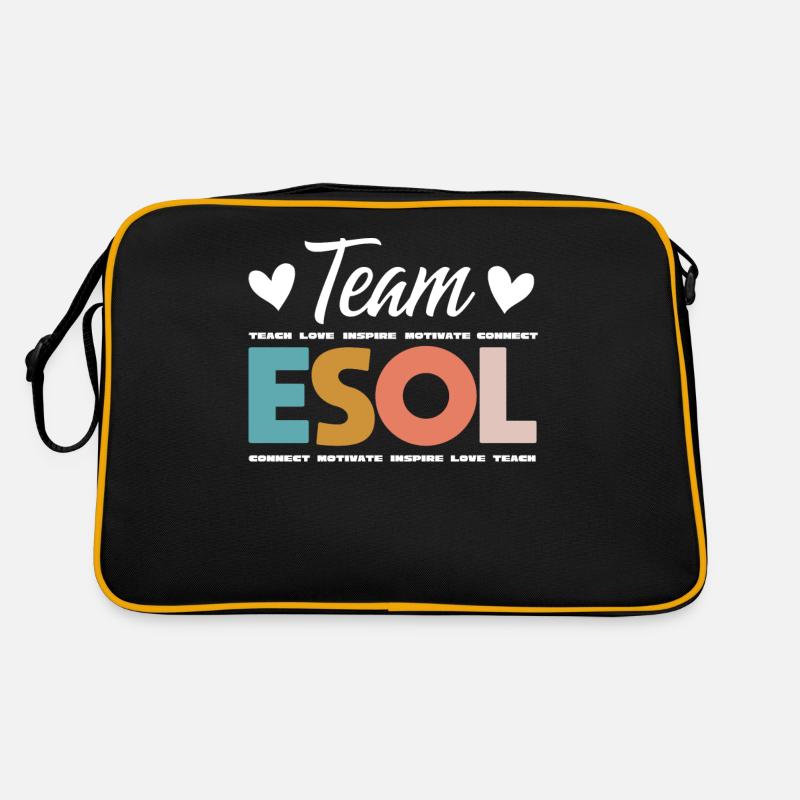 ESOL Teacher Crew Squad Rainbow Back Zur Schule Retro Tasche