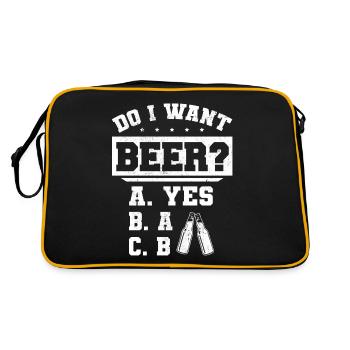 Do I want a beer? Beer drinkers, beer beers boozing - Retro Bag - black/gold - Back