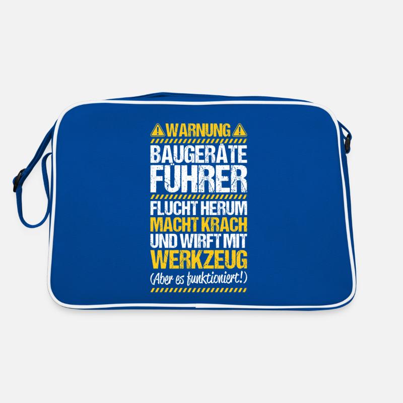 Baugeräteführer Kranführer Baggerfahrer Baugeräte Retro Tasche