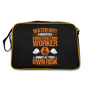 Construction worker Construction construction trade Construction profession Mason - Retro Bag - black/gold - Back