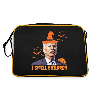 Biden Halloween , Je sens les enfants, Républicains - Sac Retro - noir/or - Dos