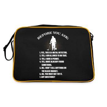 Détection de métaux, détecteur de métaux - Sac Retro - noir/or - Dos
