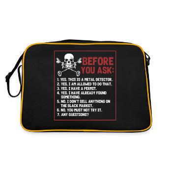 Metal detection, metal detector - Retro Bag - black/gold - Back
