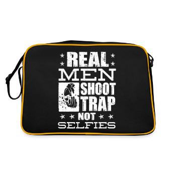 Alter Mann Schießt Falle, Falle Schießen - Retro Tasche - Schwarz/Gold - Hinten