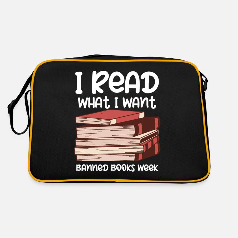 Ich Lese, Was Ich Will, Banned Books Week - Retro Tasche - Schwarz/Gold
