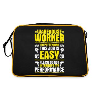Fachkraft für Lagerlogistik Warehouse Worker Lager - Retro Tasche - Schwarz/Gold - Hinten