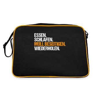 Fachkraft für Kreislauf- und Abfallwirtschaft - Retro Tasche - Schwarz/Gold - Hinten
