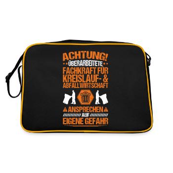 Fachkraft für Kreislauf- und Abfallwirtschaft - Retro Tasche - Schwarz/Gold - Hinten