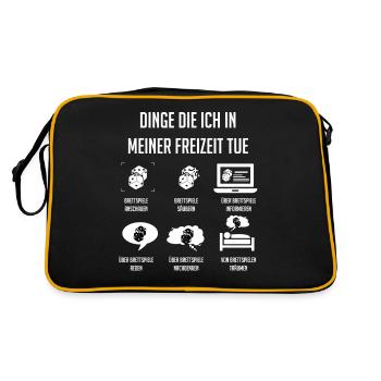 Brettspiele, Brettspiel, Brettspiele Spielen - Retro Tasche - Schwarz/Gold - Hinten