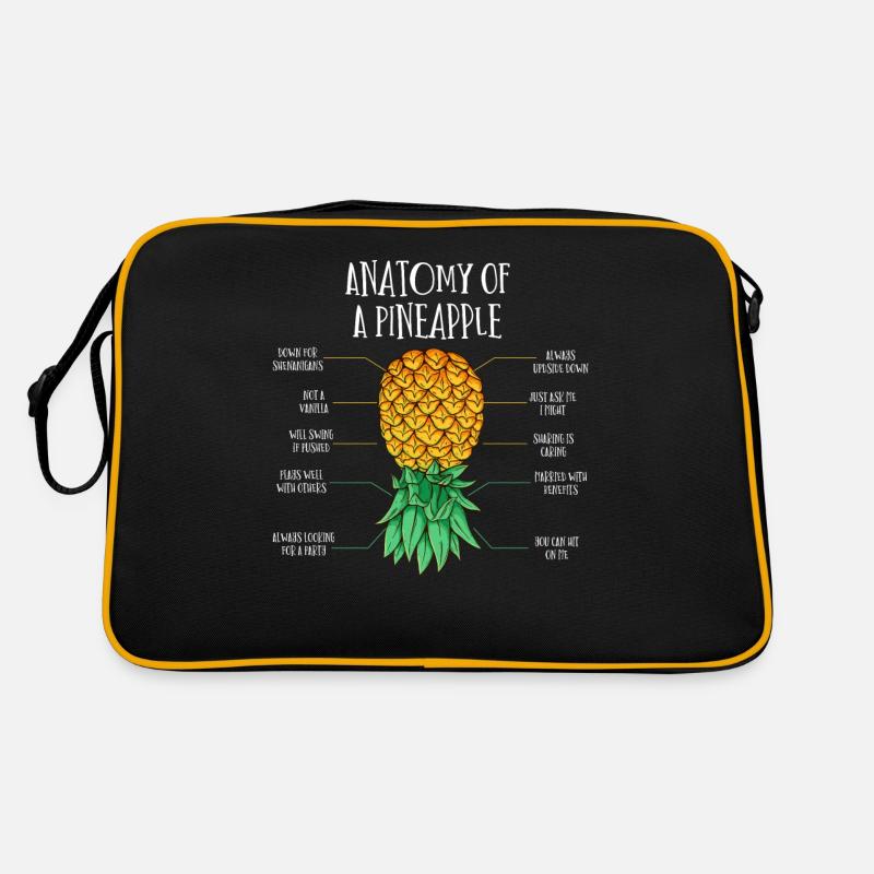 Auf Den Kopf Der Ananasananas Anatomie Retro Tasche