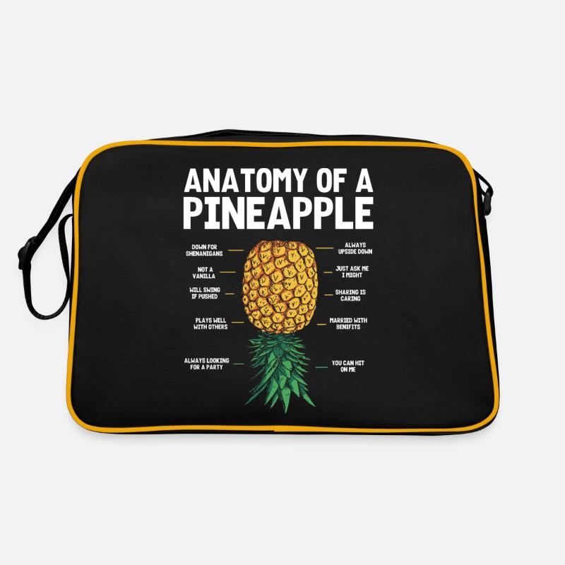 Auf Den Kopf Der Ananasananas Anatomie Retro Tasche