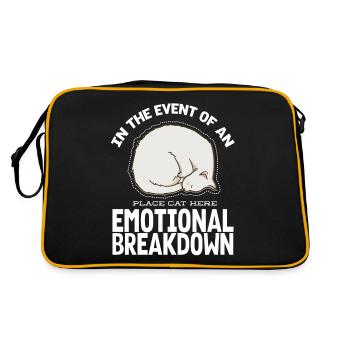 Emotional Break Down Place Katze Hier, Katze - Retro Tasche - Schwarz/Gold - Hinten