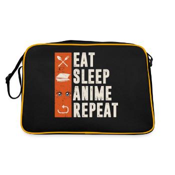 Sleep Anime Repeat - Retro Bag - black/gold - Back