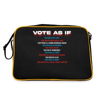 Stimmen Sie So Ab, Als Ob Sie Das Letzte - Retro Tasche - Schwarz/Gold - Hinten