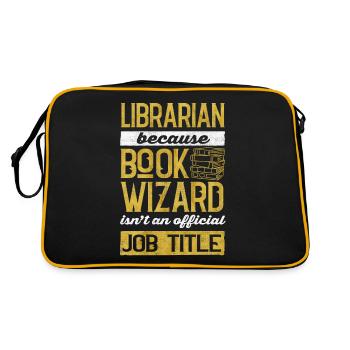 Librarian, Book Assistant, Library - Retro Bag - black/gold - Back