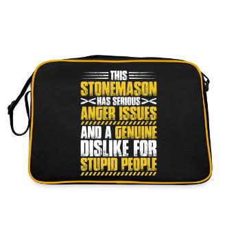 Steinmetz Steinbildhauer Tailleur de pierre Maçon - Sac Retro - noir/or - Dos