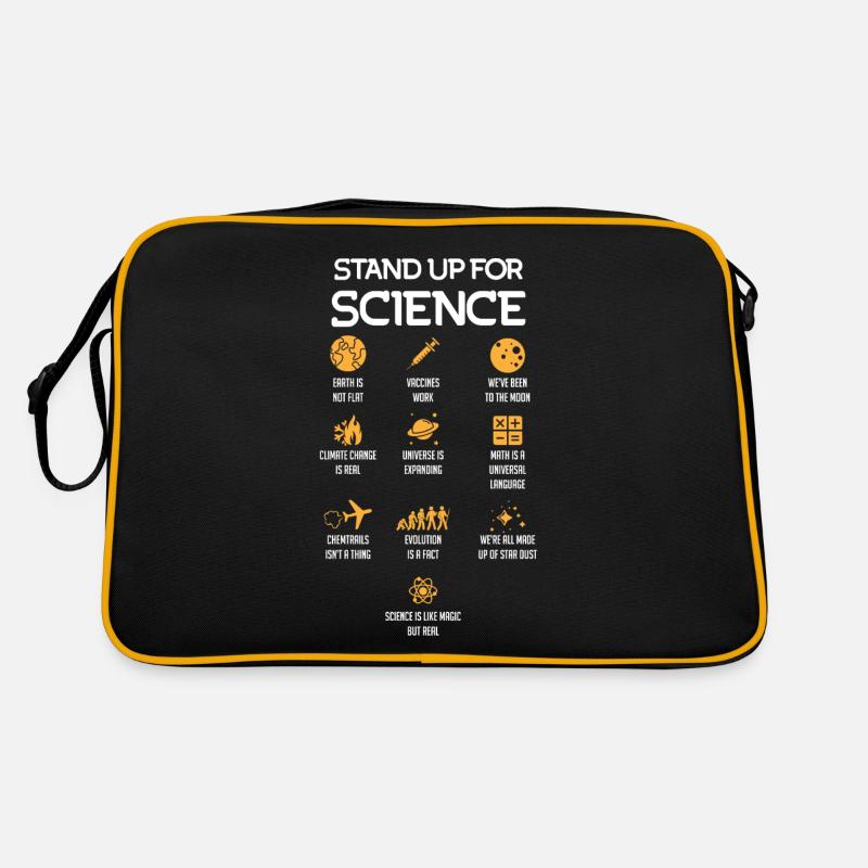 Défendez la science, la science - Sac Retro - noir/or