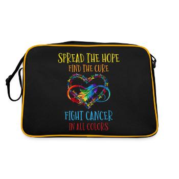 Combattez le cancer de toutes les couleurs - Sac Retro - noir/or - Dos
