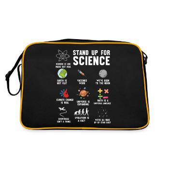 Stand up for science, science - Retro Bag - black/gold - Back