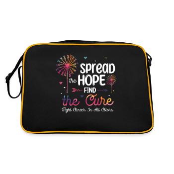 Combattez le cancer de toutes les couleurs - Sac Retro - noir/or - Dos