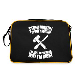 Steinmetz Steinbildhauer Tailleur de pierre Maçon - Sac Retro - noir/or - Dos