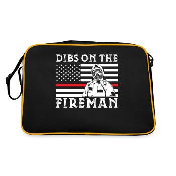 Retro Groovy Dibs On The Fireman, drôle - Sac Retro - noir/or - Dos