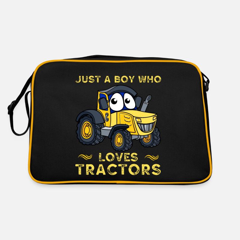 Nur ein Junge, der Traktoren liebt Retro Tasche