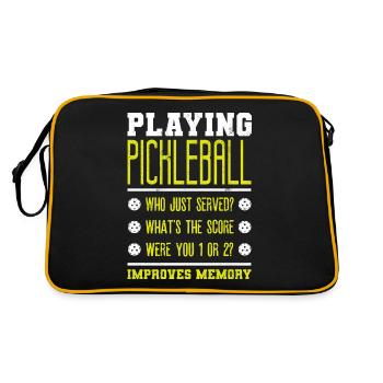 Playing Pickleball improves memory - Retro Bag - black/gold - Back