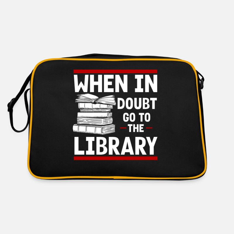 Bibliothek Bibliothekar, - Retro Tasche - Schwarz/Gold