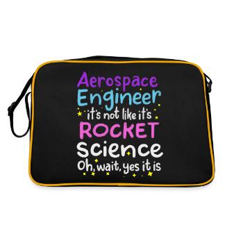 Luft- Und Raumfahrtingenieur, Raketenwissenschaft - Retro Tasche - Schwarz/Gold - Hinten