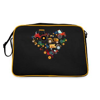 tractors, tractor, tractor lover, farmer - Retro Bag - black/gold - Back