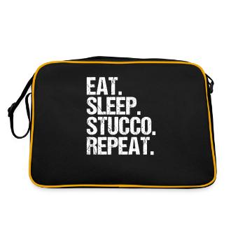 Stuckateur Plasterer Stukkateur Gipser Verputzer - Retro Tasche - Schwarz/Gold - Hinten