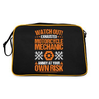 Ingénieur mécatronique à deux roues Mécanicien Moto - Sac Retro - noir/or - Dos
