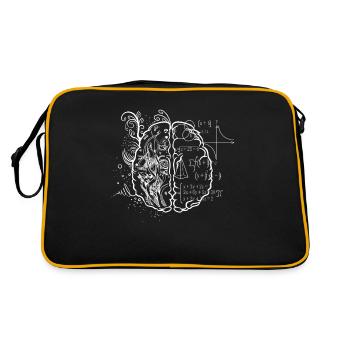 Art teacher brain, math teacher - Retro Bag - black/gold - Back
