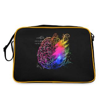 Art teacher brain, math teacher - Retro Bag - black/gold - Back