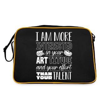 Art teacher, interested in artitude effort - Retro Bag - black/gold - Back