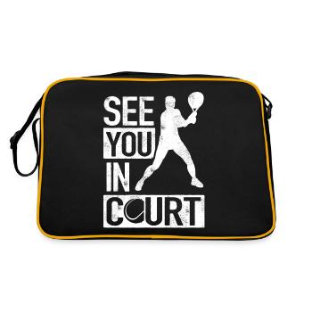 Joueur de tennis, Tennis, Tennis - Sac Retro - noir/or - Dos