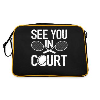Joueur de tennis, Tennis, Tennis - Sac Retro - noir/or - Dos