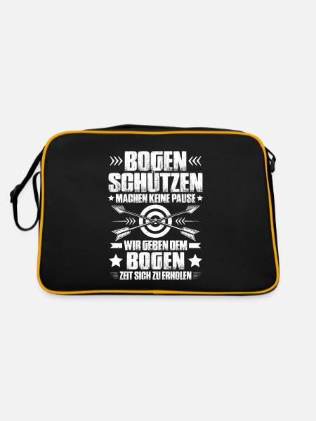 Bogenschütze Bogenschießen Bogen Archer Archery - Retro Tasche - Schwarz/Gold