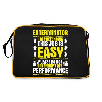 Pest Control Exterminator Exterminator - Retro Bag - black/gold - Back