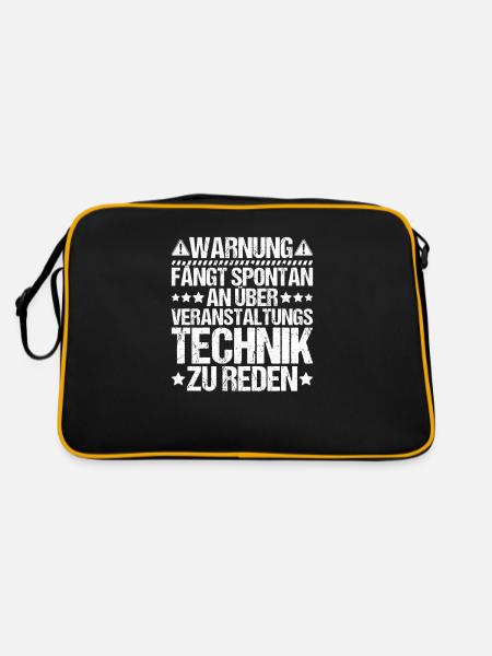 Veranstaltungstechniker Event Technician - Retro Tasche - Schwarz/Gold - Hinten