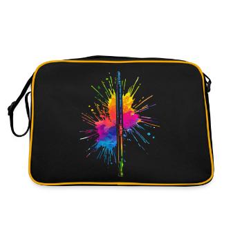 Flute, Playing the flute, - Retro Bag - black/gold - Back
