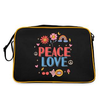 Peace Love Hippie - Retro Bag - black/gold - Back