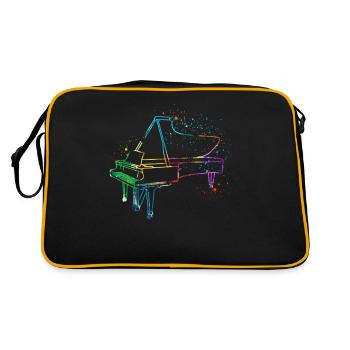 Piano, Pianiste - Sac Retro - noir/or - Dos