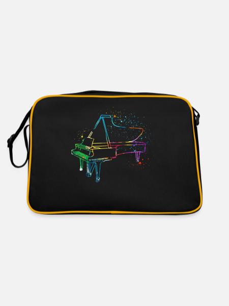 Piano, Pianiste - Sac Retro - noir/or - Dos