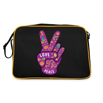 Peace Love Hippie - Retro Bag - black/gold - Back