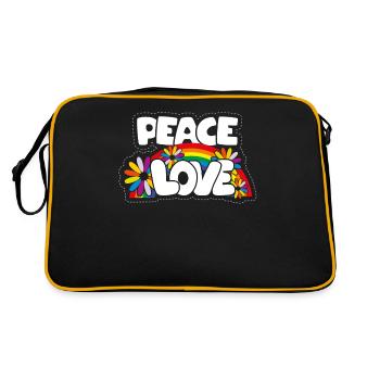 Peace Love Hippie - Retro Bag - black/gold - Back