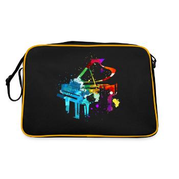 Piano, Pianiste - Sac Retro - noir/or - Dos