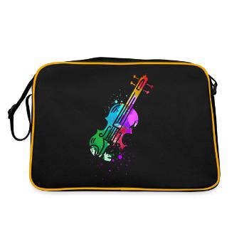 Violinist, Violin, Playing the violin - Retro Bag - black/gold - Back